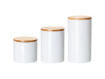 Load image into Gallery viewer, Pearl Coating™ Sublimation Ceramic Storage Jar with Bamboo Lid - Pack of 3
