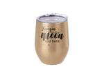 Load image into Gallery viewer, Pearl Coating™ 12oz Sublimation Stainless Steel Stemless Wine Cup with Lid Gold - Pack of 5
