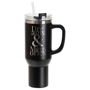 40oz/1200ml Engraving Stainless Steel Travel Tumbler w/ Straw - Pack of 5