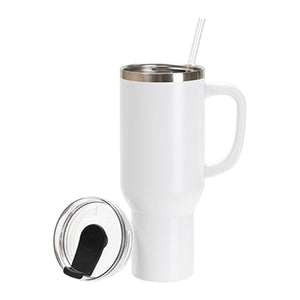 40oz/1200ml Engraving Stainless Steel Travel Tumbler w/ Straw - Pack of 5
