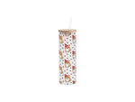 Load image into Gallery viewer, Craft Express 6-Pack 20oz Frosted Glass Skinny Tumbler w/Straw &amp; Bamboo Lid
