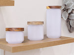 Load image into Gallery viewer, Pearl Coating™ Sublimation Glass Storage Jar with Acacia Wood Lid - Pack of 6
