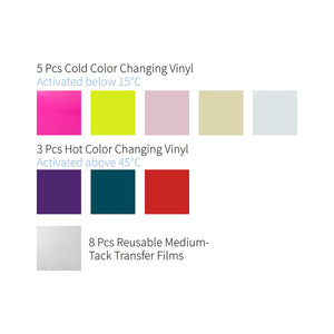 8-Pack Assorted Color-Changing Adhesive Vinyl Sheets
