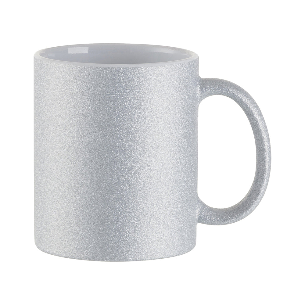 6-Pack 11oz Silver Glitter Sublimation Mugs