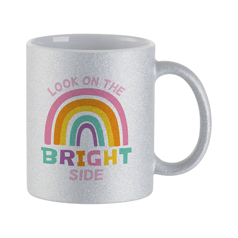 6-Pack 11oz Silver Glitter Sublimation Mugs