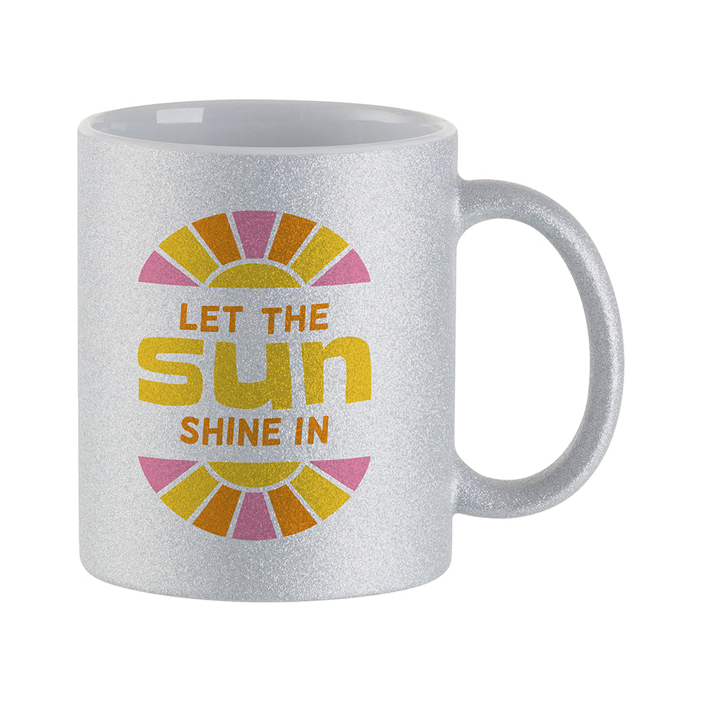 6-Pack 11oz Silver Glitter Sublimation Mugs