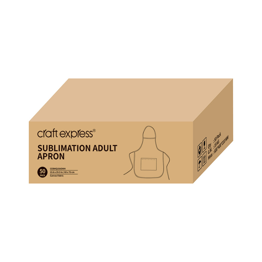 Craft Express 2 Pack White Adult Sublimation Apron With Pocket