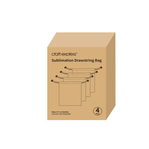 Craft Express 4 Pack Beige Sublimation Drawstring Gift Bags