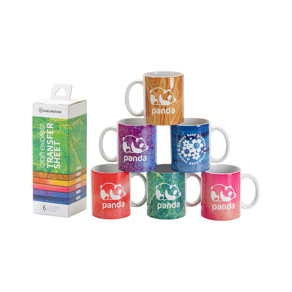 6 Pack of Assorted Sublimation Transfer Sheets I – 4.5 x 12 Inch Sheets