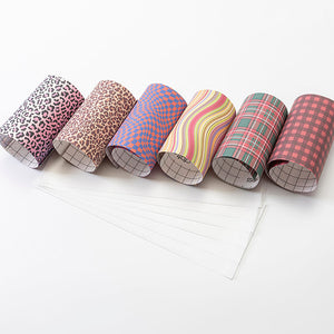6 Pack of Assorted Sublimation Transfer Sheets II - 4.5 x 12 Inch Sheets