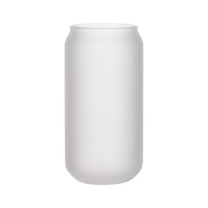 6 Pack Sublimation Can-Shaped Frosted Glasses with Bamboo Lids and Straws