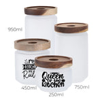 Load image into Gallery viewer, Pearl Coating™ Sublimation Glass Storage Jar with Acacia Wood Lid - Pack of 6
