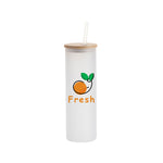Load image into Gallery viewer, Pearl Coating™ 20oz Sublimation Frosted Glass Skinny Tumbler with Straw &amp; Bamboo Lid - Pack of 6

