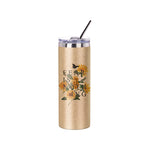 Load image into Gallery viewer, Pearl Coating™ 20oz/600ml Sublimation Glitter Stainless Steel Silver Skinny Tumbler with Straw &amp; Lid - Pack of 5
