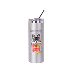 Load image into Gallery viewer, Pearl Coating™ 20oz/600ml Sublimation Glitter Stainless Steel Silver Skinny Tumbler with Straw &amp; Lid - Pack of 5
