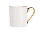 Load image into Gallery viewer, Pearl Coating™ Sublimation 10oz Bone China White Mug with Gold Rim and Handle - Pack of 6
